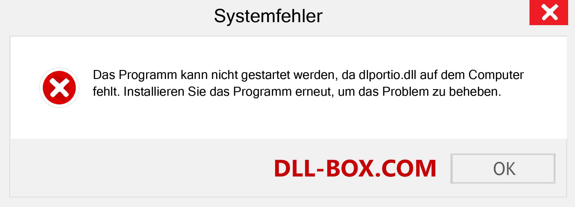 dlportio.dll-Datei fehlt?. Download für Windows 7, 8, 10 - Fix dlportio dll Missing Error unter Windows, Fotos, Bildern